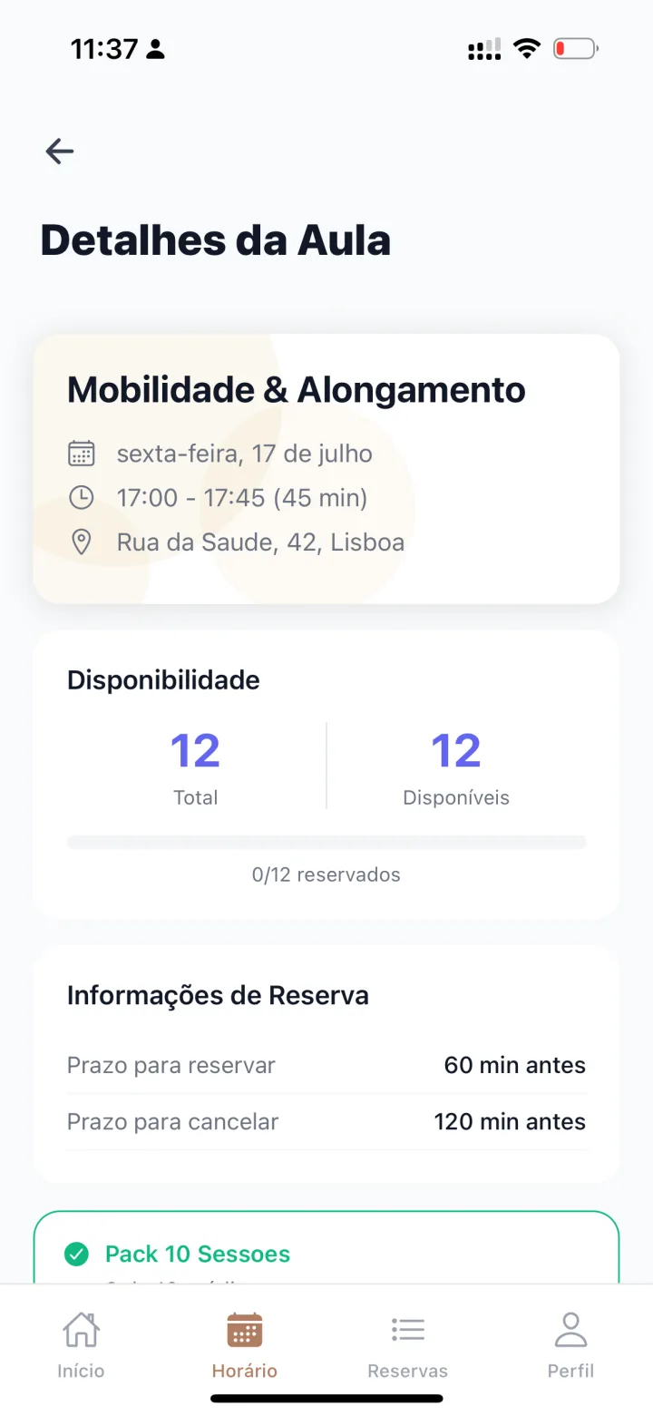 Detalles de la reserva